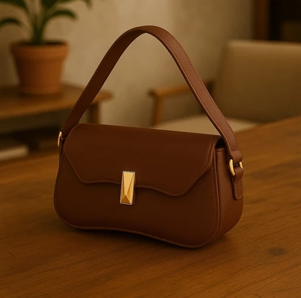 Bolsa de Ombro Elle Baguette Marrom Venns