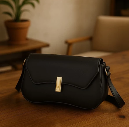 Bolsa de Ombro Elle Baguette Preto Venns