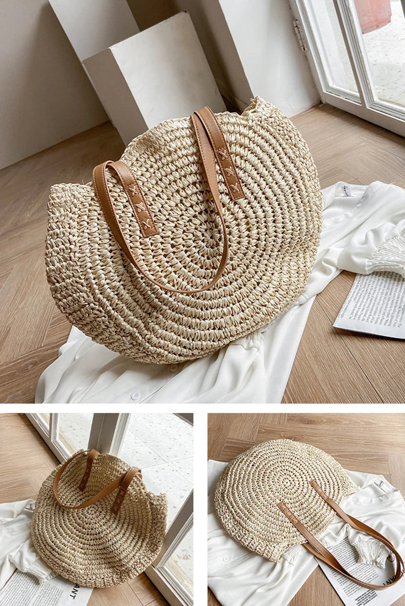 Bolsa de Ombro Boêmia Bege Hollow