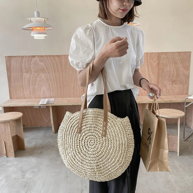 Bolsa de Ombro Boêmia Bege Hollow