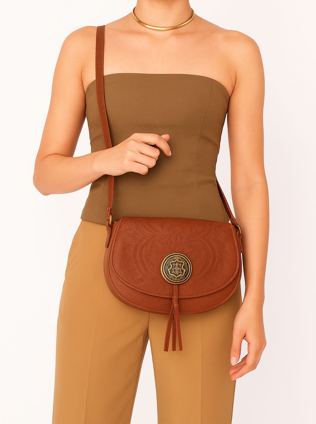 Bolsa de Ombro Country Marrom Venns